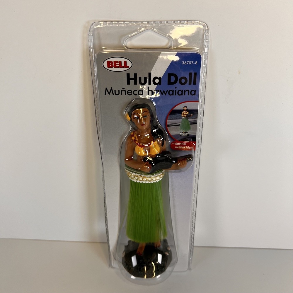 Bell Hula Doll Dashboard Ornament OS Green NEW Spring Action Hips 36707-8